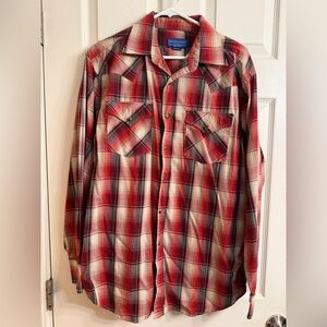 Pendleton Pearl Snap Red Plaid Western-Style Button-Down Shirt